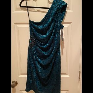 NWT! David Meister sz12 one shoulder dress 👗